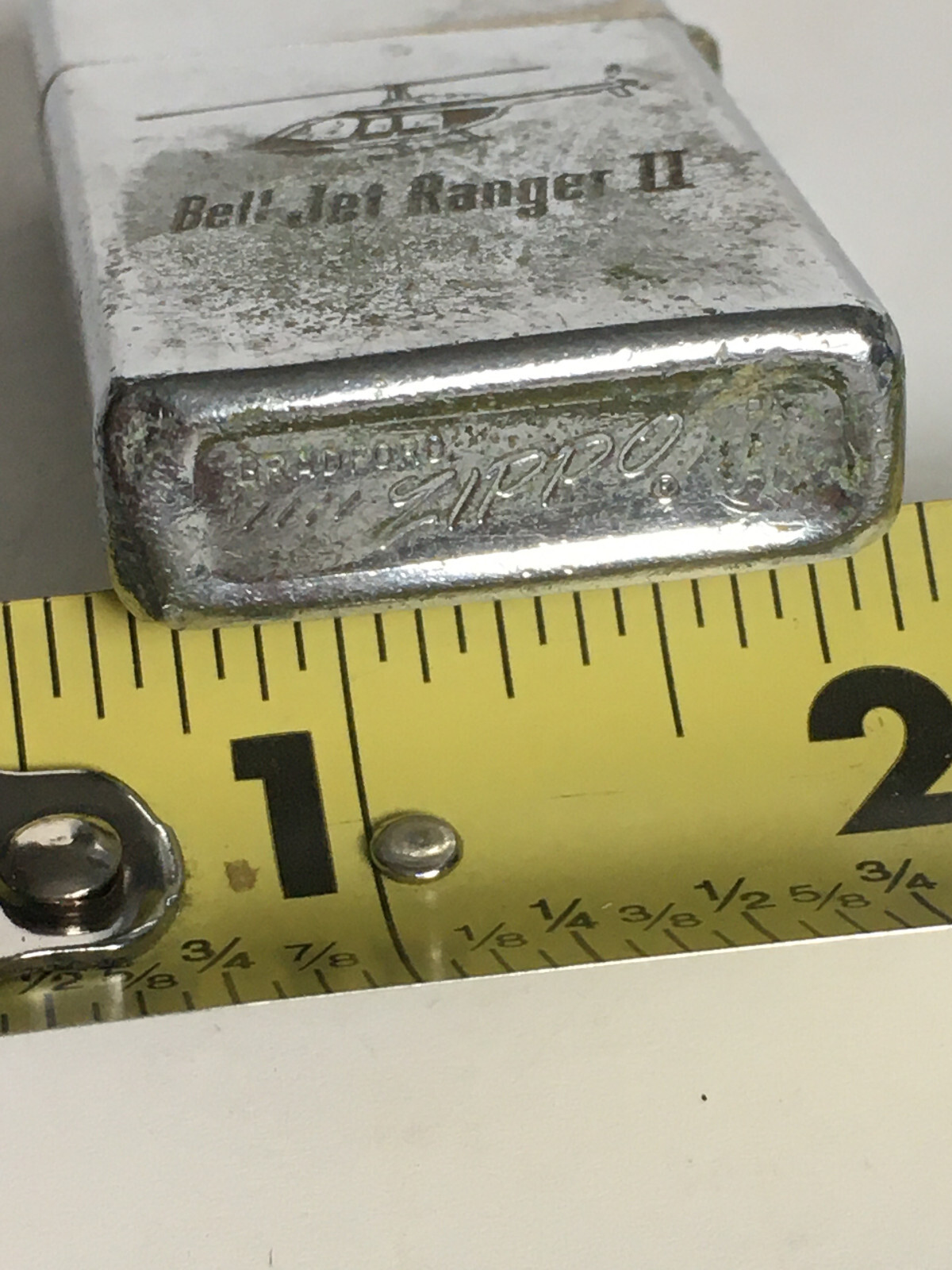 VTG Antique 1974 1975 ZIPPO Slim Bell Helicopter JET RANGER Helicopter Lighter