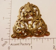 24843     Brass Oxidized Ornate Filigree Jewelry Finding