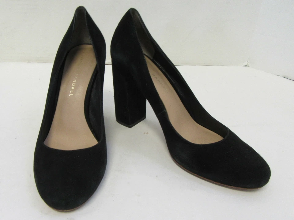 Zapatos de salón LOEFFLER RANDALL $325 negros de gamuza sindnee tacón grueso talla 7,5 Foto 2 de 4