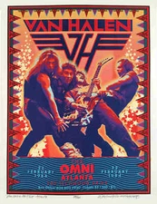 VAN HALEN Poster New Artist's Tribute 1984 Tour Omni Atlanta Signed David Byrd