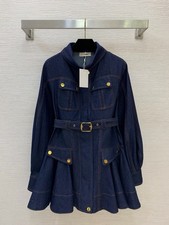 2026 summer hot sales runway show fashionable classy denim fabric dress SMLXL