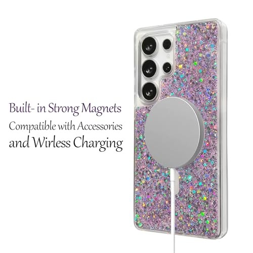 for Samsung Galaxy S25 Ultra Glitter Case [Strong for Galaxy S25 Ultra Purple - 第 4/7 張圖片