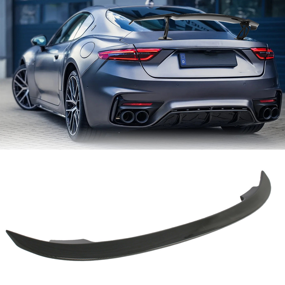 Carbon Fiber Rear Trunk Spoiler Lip Roof Tail Wing For Maserati GranTurismo
