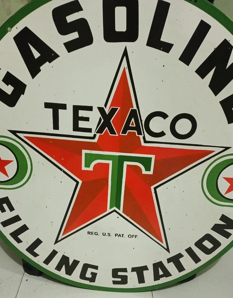 Texaco Filling Station PORCELAIN ENAMEL SIGN 30 INCHES DOUBLE SIDED - Image 2 of 4