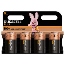 Duracell Plus D LR20 Batteries Duracell Quality Substantial Power - 4 Pack