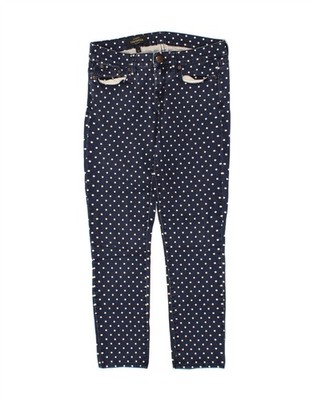 J. CREW Damen Toothpick Slim Jeans W26 L27 dunkelblau gepunktet Baumwolle CU01