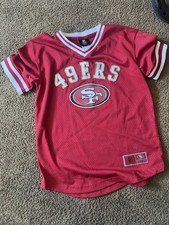 NFL Team Apparel Youth Large San Francisco 49ers Mesh V-Neck Jersey