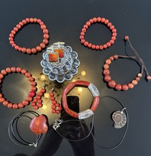 Schmuck Konvolut Armband Bergkristall echte Korallen Ammonit Herz 925 Silber