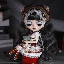 Set Blyth personalizzato 1/6 quercia pelle bianca disegnato a mano BJD trucco squisito occhi addormentati