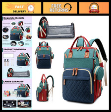 3-in-1 Waterproof Diaper Bag Backpack with Changing Station  Foldable Pad, Larg