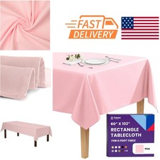 Stylish Pink Tablecloth 60 x 102 Inch Heavy Duty Polyester for Special Occasions