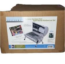Portable Stainless Steel Split-Barrel Barbecue Set Best Home￼