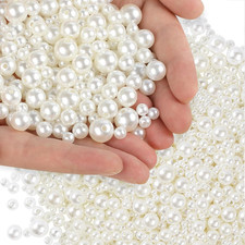 1950 Pcs Pearl Beads with Hole, 5 Size Pearls for Crafts, round Loose Pearl Bead