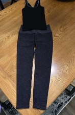 NWOT SPIRITUAL GANGSTER Women's 2 Piece Leggings/Tank Black  Sparkling  Sz XS/S