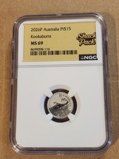 2026-P Australia 1/10 oz Platinum Kookaburra - NGC MS69 - $15 Face Value 1880.00 per troy oz