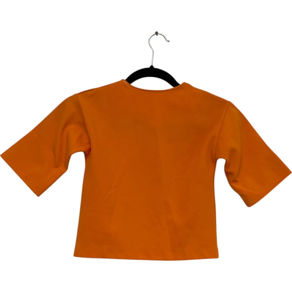 Winnie The Pooh Top Shirt Orange Baby Girls Size 6 Polyester Embroidered Flower - Image 2 of 4