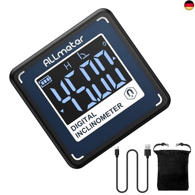ALLmeter Mini Digitaler Winkelmesser Neigungsmesser 4 * 90° IP54 Wasserdicht 