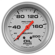Autometer Ultra-lite Mechanical Oil Pressure Gauge 2 58 Dia Silver Face 4422