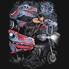 THE WALKING DEAD JURASSIC WORLD T-SHIRT Jurassic Park Daryl Dixon Zombie Raptors