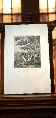 J.M. Mettenleiter Kupferstich Germanen Löwen Grosspapier 1806 selten