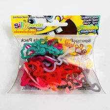 Sillybandz SpongeBob 24 Pack Shaped Silicone Bracelets NEW