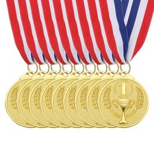 9Pcs 2 Inch Award Medals Winner Trophy Medal 1st Prize with Neck Ribbon Gold
