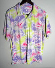 Camisa Polo Chubbies Tie-Dye Para Hombre L Manga Corta Púrpura Rosa Verde Blanco