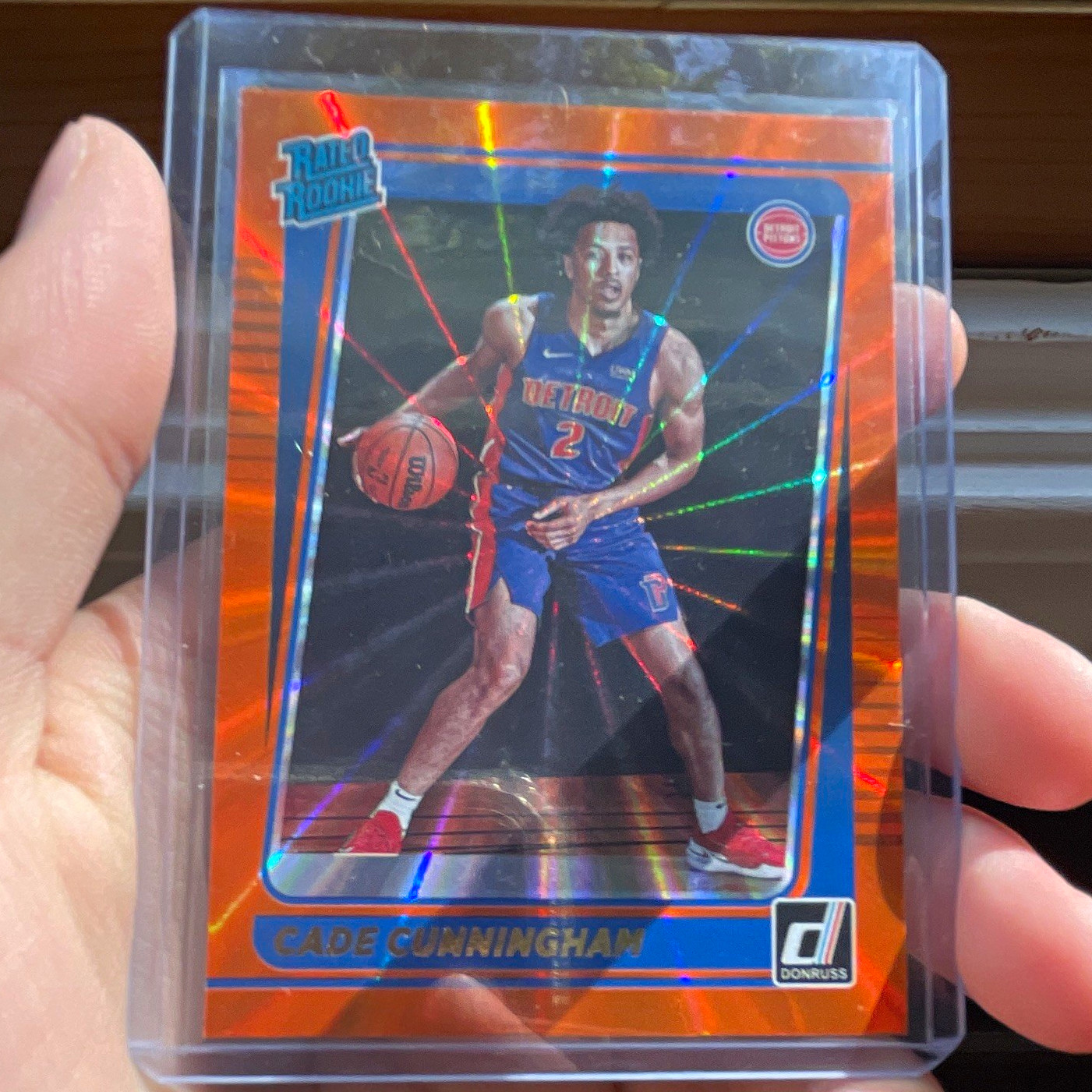 Panini 2021-22 Donruss Cade Cunningham Rated Rookie #211 Holo Orange Laser RC