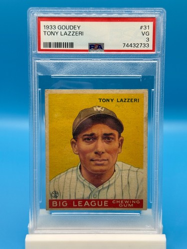 1933 Goudey Tony Lazzeri #31 PSA 3 VG