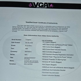 Vintage 1989 Nintendo NES Action Set Console Graded VGA 85 BRAND NEW OPEN BOX