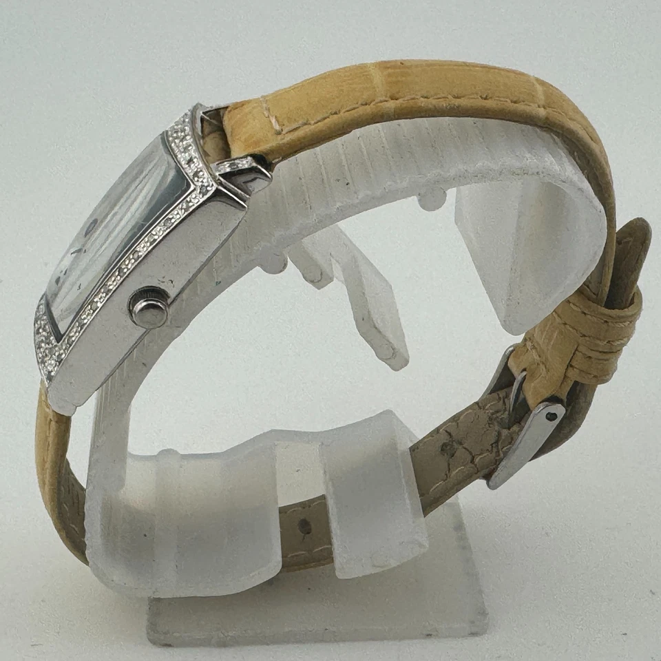 Lancaster Swiss Quartz Watch 0260 Women Silver Genuine Diamonds MOP New Battery - Image 4 of 4