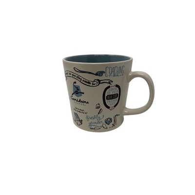 Caribou Coffee 2012 Stay Awake For Twin Cities Writing White Brown 16oz Mug Cup