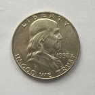 1958 Franklin Half Dollar AU 50c U.S. coin Ben