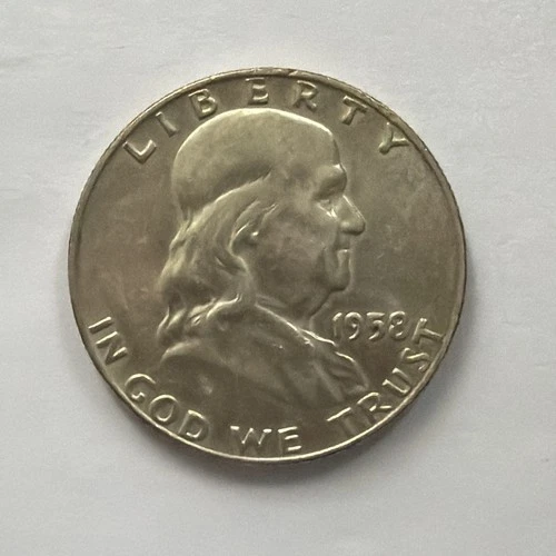 1958 Franklin Half Dollar AU 50c U.S. coin Ben