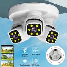 3 Lens Camaras De Seguridad Para Exterior 4K HD WIFI Con Vision Nocturna y Audio