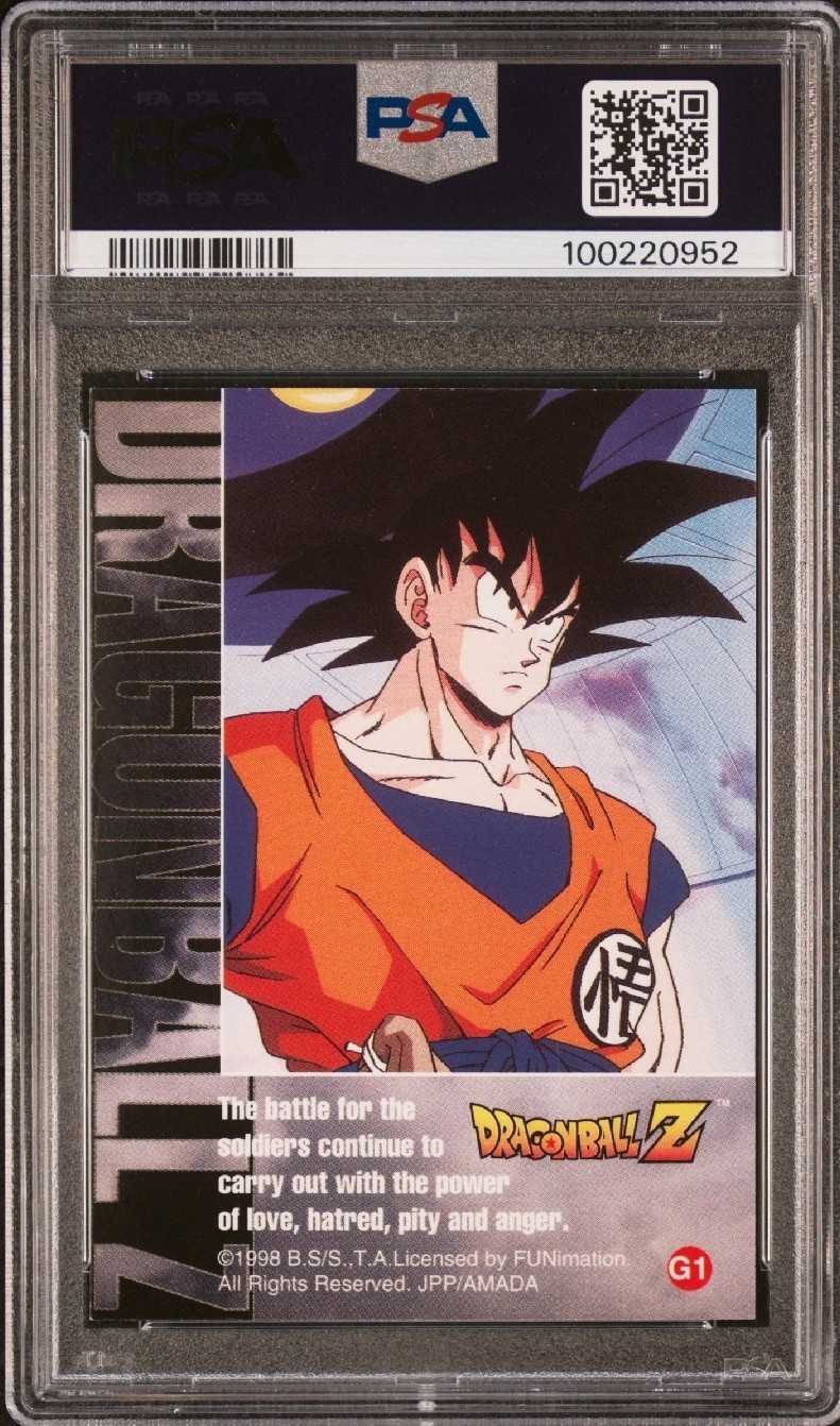 PSA 9 1998 DRAGON BALL Z SILVER PRISM SET G1 GOKU PRISM FOIL CARD view 3