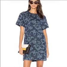 RAG & BONE Blue Esmond Laser Cut Short Sleeve...
