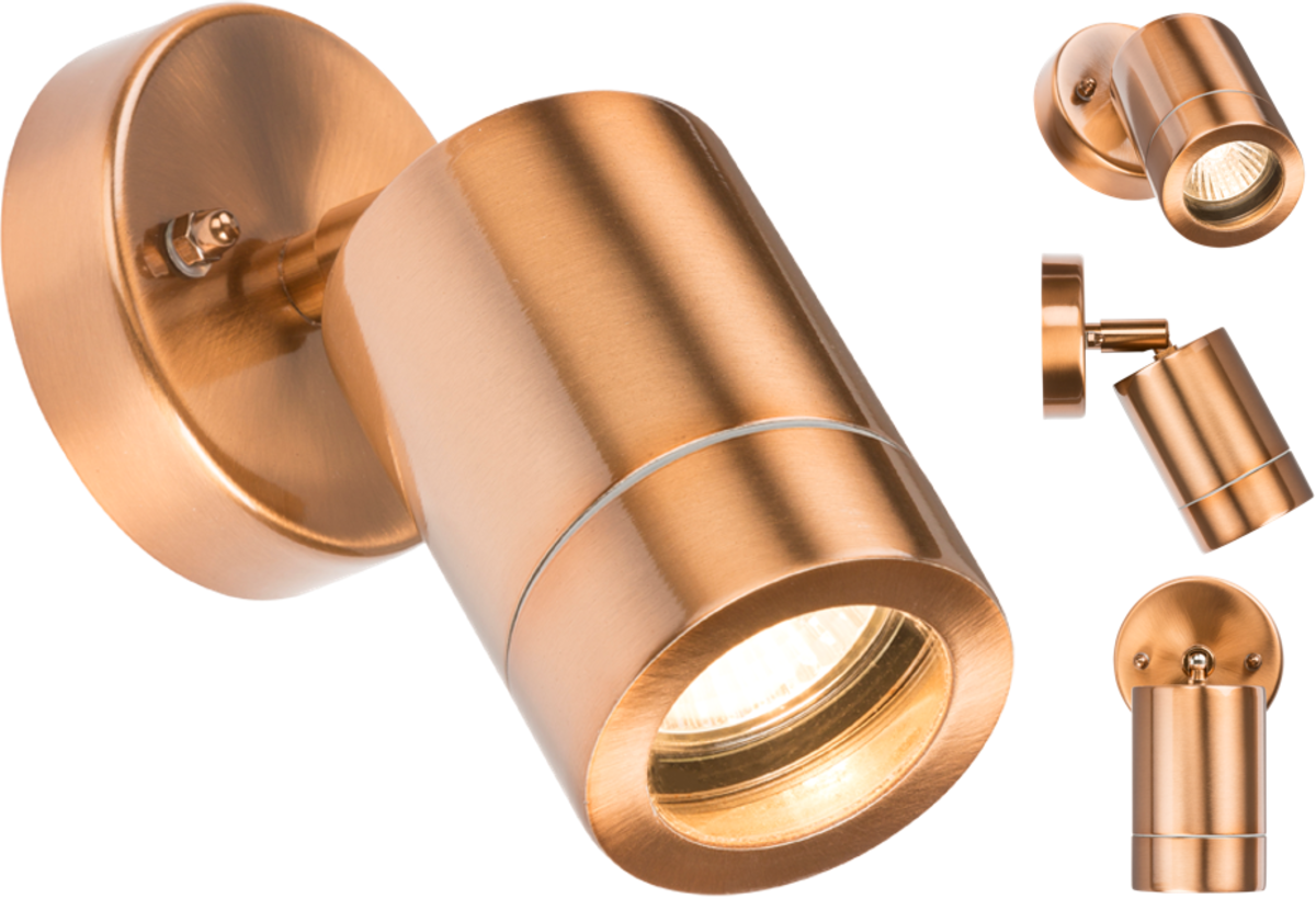 Knightsbridge WALL3LC GU10 Adjustable Directional Spotlight IP65 Copper 230V