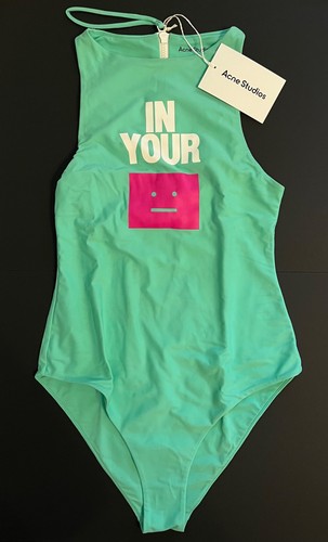 Acne Studios Face Logo Printed One Piece Swimsuit, Size Small w/ tags Brand New