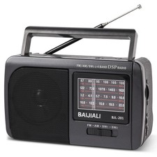 Portable AM/FM/SW1/SW2 Shortwave Radio - Retro Transistor Design with 3W Spea...