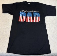 Vintage 80s All American DAD American Flag Graphic USA Made Single Stitch Tee L