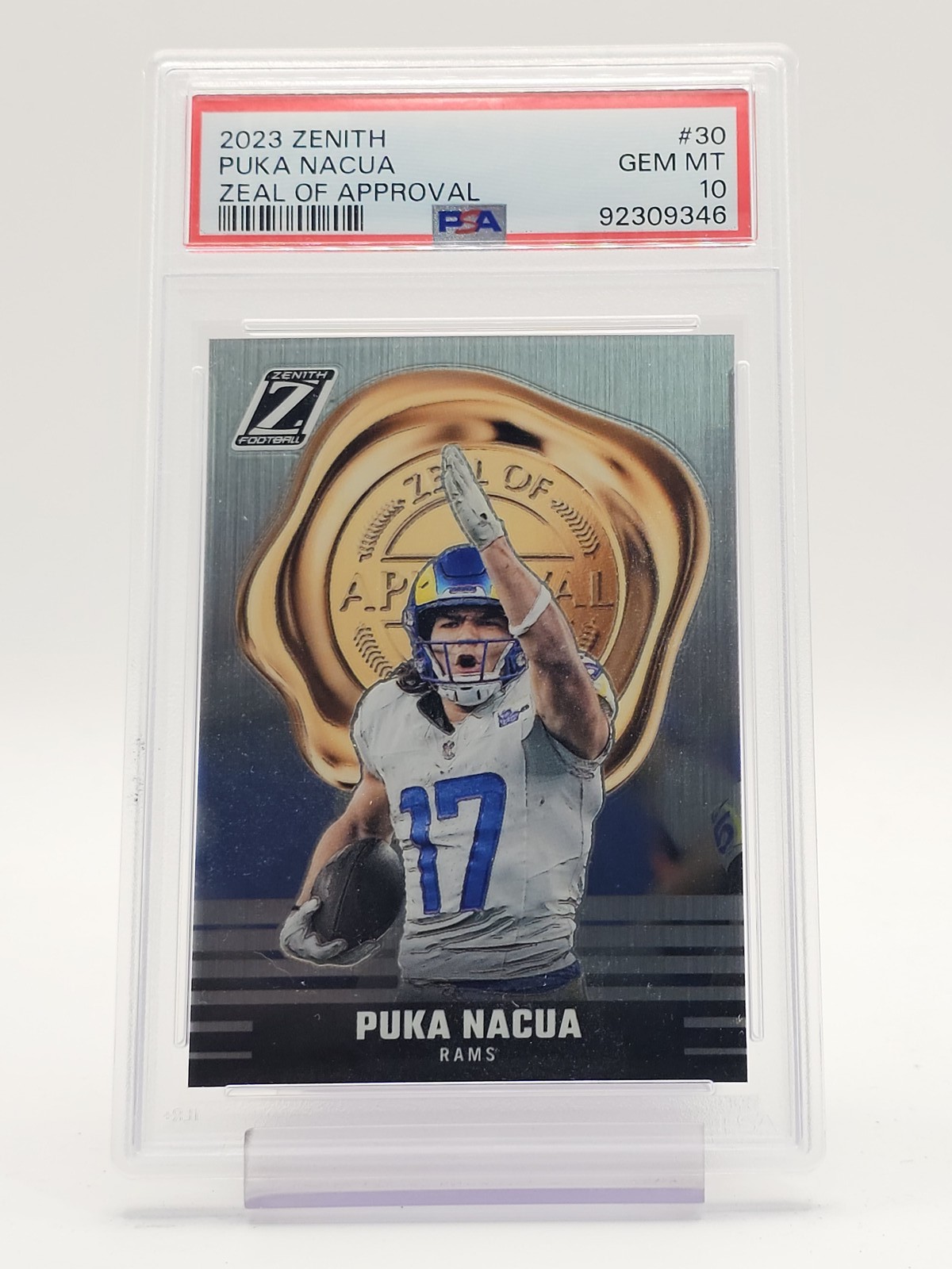 Puka Nacua Panini Zenith Zeal of Approval #30 Base