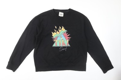 Tiki Herren Schwarz XL Pullover Surf Sweatshirt