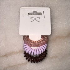Pink Brown Ponytail Holder Hair Ties Set for Women, Suitable for Hair