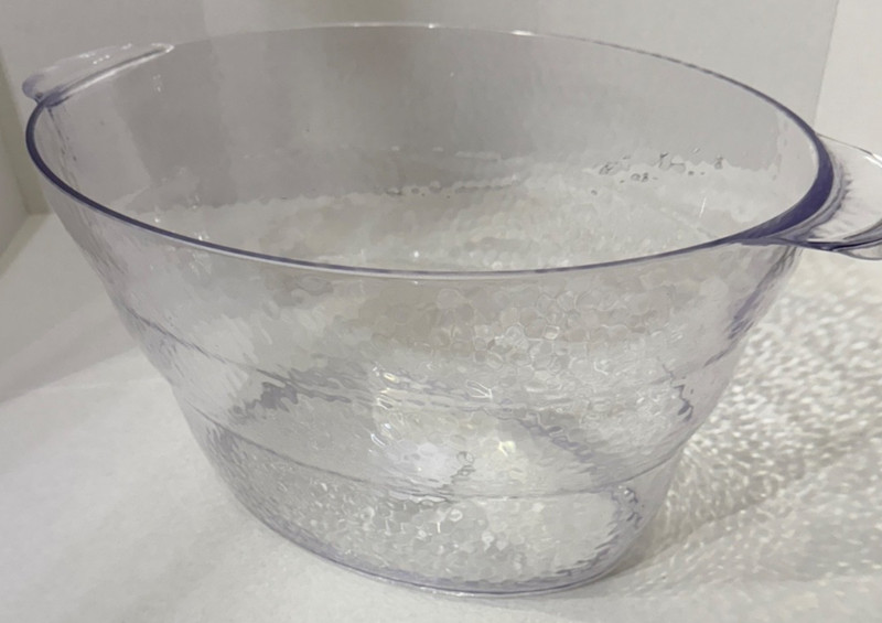 Clear Hammered Acrylic Beverage Tub 3.5 gal With Handles – Party Drink Cooler