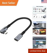 Durable 1FT USB C Extension Cable with Right Angle Design 10Gbps Data Transfer