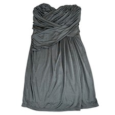 Express Womens Black Strapless Ruched Sweetheart Mini Dress Size Medium