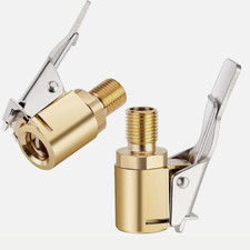 1-Pack Brass Tire Air Chuck, Locking Quick Connect Inflator Hose Adapter, No Lea