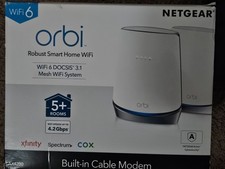New Netgear Orbi AX4200 Tri-Band WiFi 6 Mesh System 2-Pack Withe CBK752-100NAS