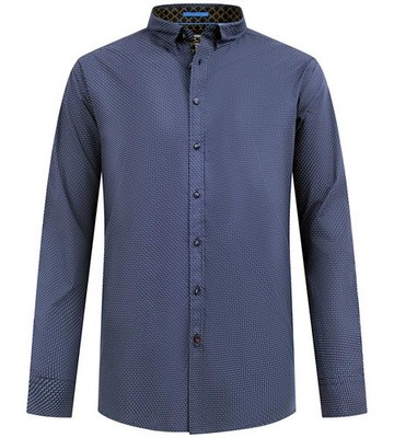 D555 MIDDLESBROUGH Long Sleeve Micro Blue AOP For Men Shirt Collar, 2XL-8XL